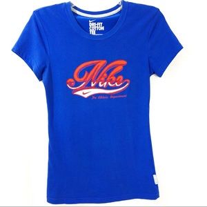 NIKE short sleeve graphic T-shirt blue size XS